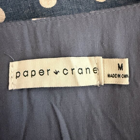 Paper Crane Polka Dot Bodycon Mini Dress Women's Medium Blue White Pin-Up Retro - Picture 12 of 14